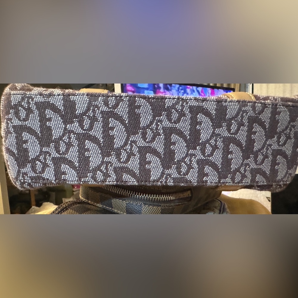 Christian Dior Saddle cloth handbag Dior in Beige and Brown Cloth Sz Sma… - Picture 9 of 12